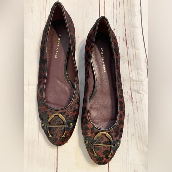 Etienne Aigner Faux Calf Hair Cheetah Print Shoes - Picture 1 of 4